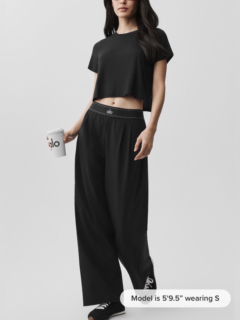 ALO Yoga Wide Leg High-Rise Pants in Black